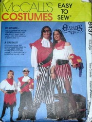8437 7347 PIRATE,C WENCH COSTUME PATTERN ADLT L,M,S  KID 12-14